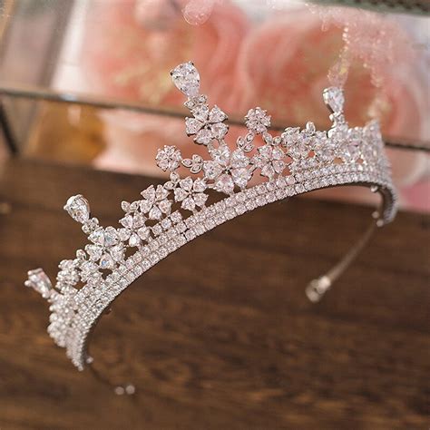 Buy Paved Zircon Crown Full Cubic Zirconia Tiara Cz Tiaras Princess Diadema