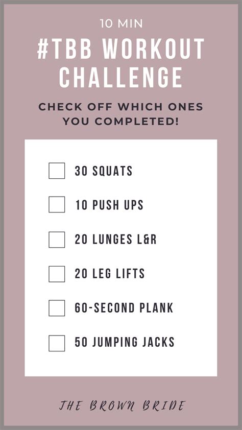 Bridal Fitness 10 Min Workout Challenge In 2020 Workout Challenge Wedding Workout 10 Min Workout