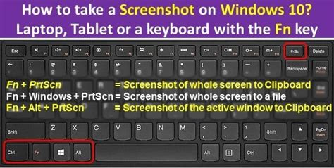Using Function Key To Take A Screenshot On Windows Laptop Tablet Or