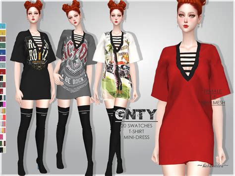 Gnty T Shirt Dress By Helsoseira At Tsr Sims 4 Updates