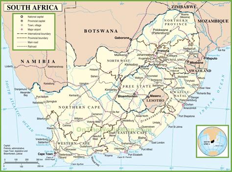 South Africa Map A Map Of South Africa Southern Africa 93b