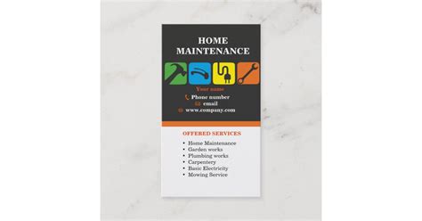 Handyman Services Home Maintenance Business Card Zazzle