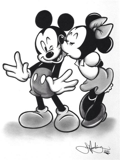 Mickey And Minnie Kissing Drawing