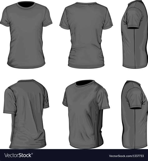 Mens Black Short Sleeve T Shirt Design Templates Vector Image