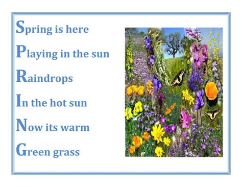 Acrostic Spring Poetry Ppt