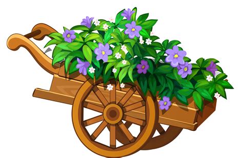 Wheelbarrow And Flowers Clip Art Garden Clipart