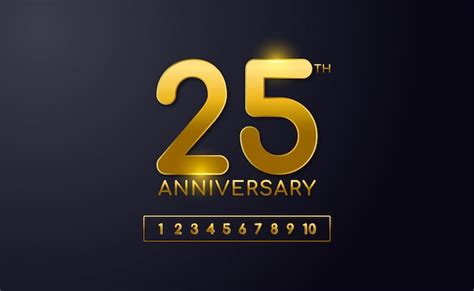 Feliz 25 Aniversario Plantilla De Fondo Con Color Negro Y Dorado