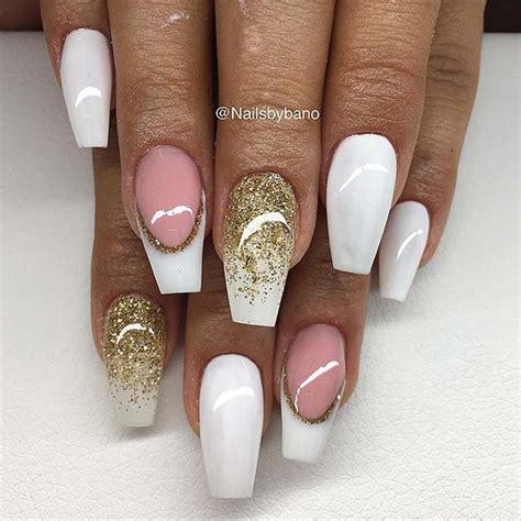 22 Elegant French Tip Coffin Nails