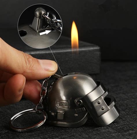 2021 Creative New Pubg Gas Jet Lighter Three Level Helmet Lighter