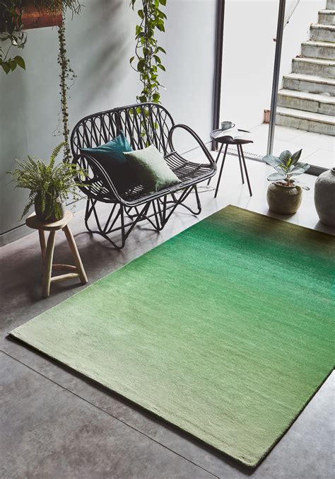 Ombre rug by Asiatic Carpets Design OM04 Colour Green - Rugs UK