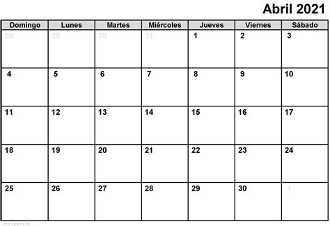 Calendario 2021 Con Meses Y Semanas Como Pdf Excel Y Archivo De Imagen