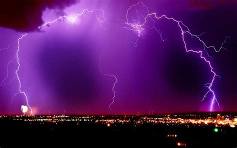 Thunderstorm Purple Architecture Sky Cityscape Lightning
