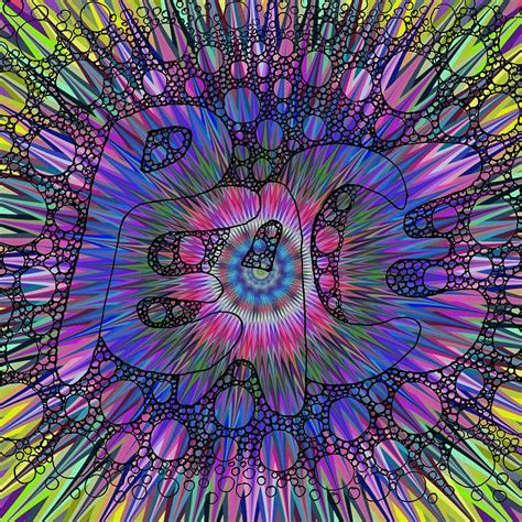 Peace Psychedelic Trippy Word Art Drawing By Diane Palmer Fine Art