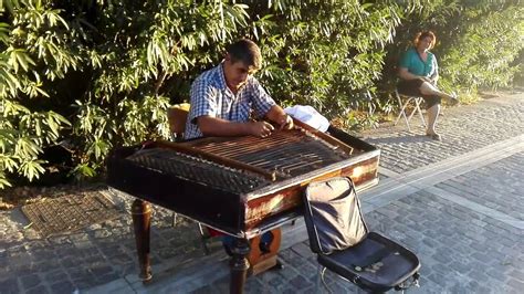 Music In Athens Playing The Santouri Instrument Omilo Youtube