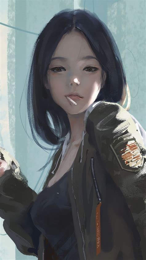 Urban Asian Girl Artwork 720x1280 Wallpaper Anime Art Girl