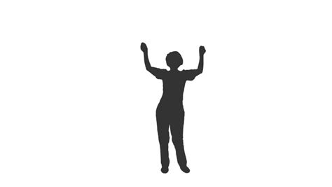 Silhouette Of Dancing And Waving Man Full Hd Footage With Alpha Channel