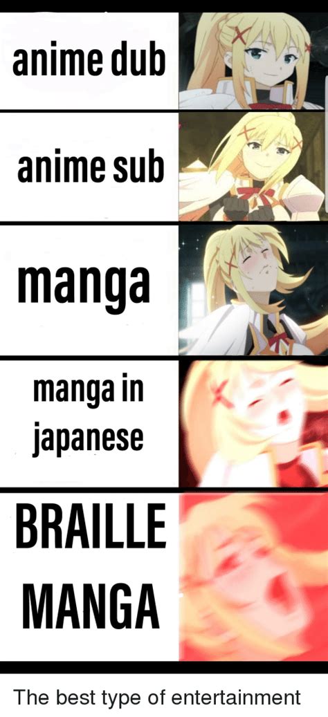Anime Dub Anime Sub Manga Manga In Japanese Braille Manga Anime Meme