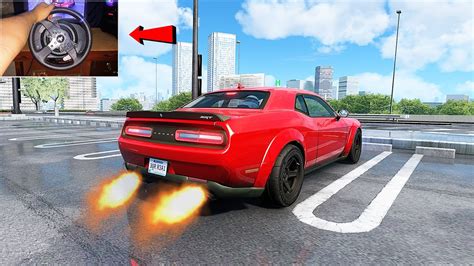 1000hp Dodge Challenger SRT Demon Swerving Through Traffic Assetto