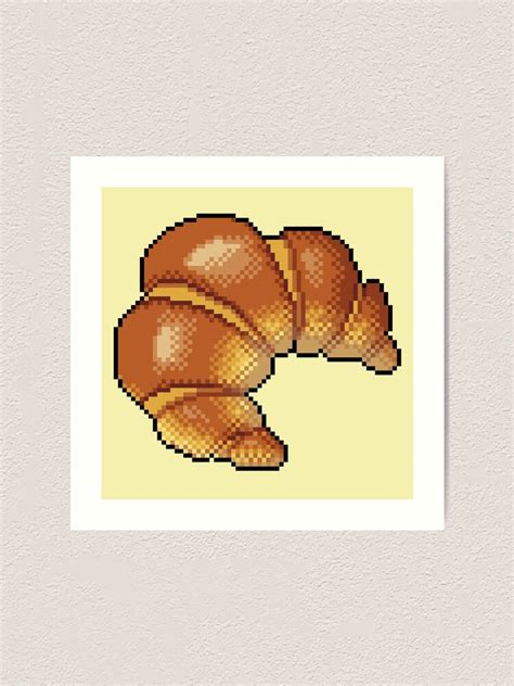 Pixel Croissant Art Print For Sale By Skywaker Redbubble