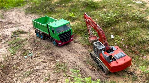 Rc Construction Excavator Machine Rc Truck 6x6 Road Construction Youtube