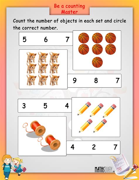 Counting Sets Of Objects Worksheets Worksheets For Kindergarten