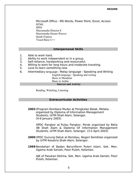 Get Contoh Resume Kerja Kerajaan Dalam Bahasa Melayu Vrogue