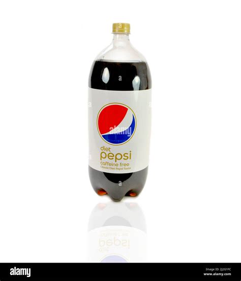 Diet Pepsi Caffeine Free 2 Liter Bottle Of Soda Isolated Over A White