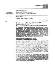 The town and country planning act. Local government, planning and land act 1980: Health ...
