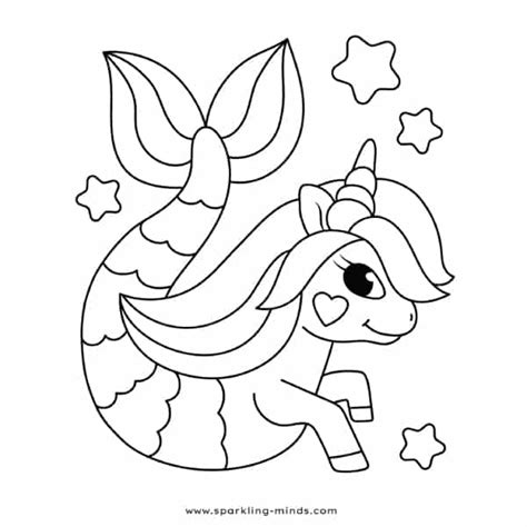 Mermaid Unicorn Coloring Pages Free Download Goodimg Co