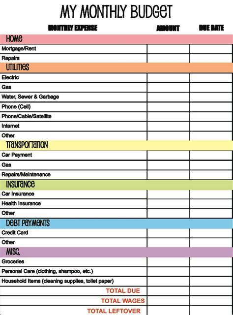 Monthly Budget Excel Worksheet Sample Templates 23124 Hot Sex Picture