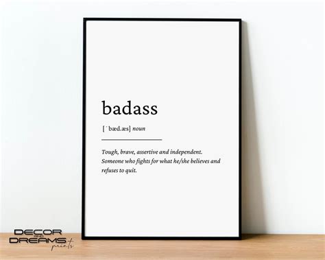 Badass Definition Print Definition Print Badass Definition | Etsy