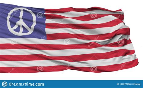 Us Peace Flag Isolated On White Stock Illustration Illustration Of