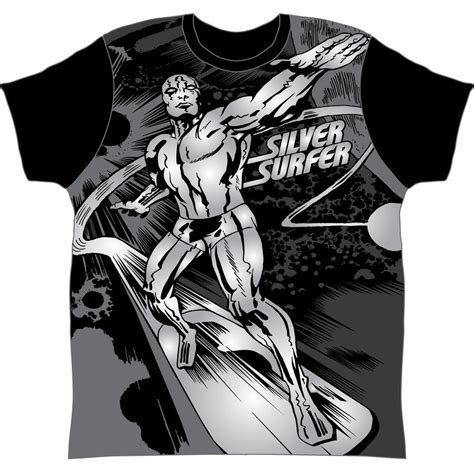 silver surfer on black t shirt design for comics w by teemakers on deviantart