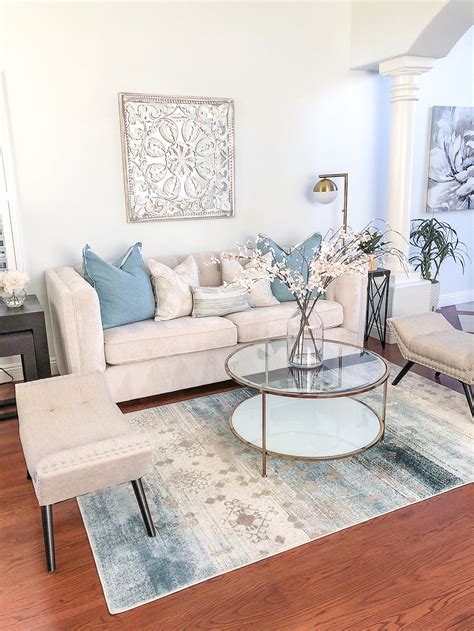 Drab To Fab Living Room Design Cream And Blue Living Room Decor