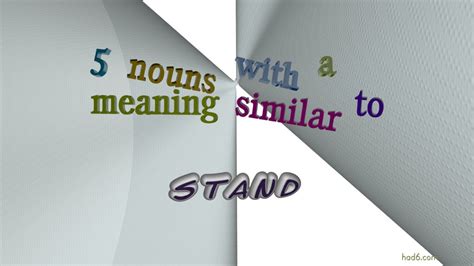 Stand 6 Nouns Which Are Synonyms To Stand Sentence Examples Youtube