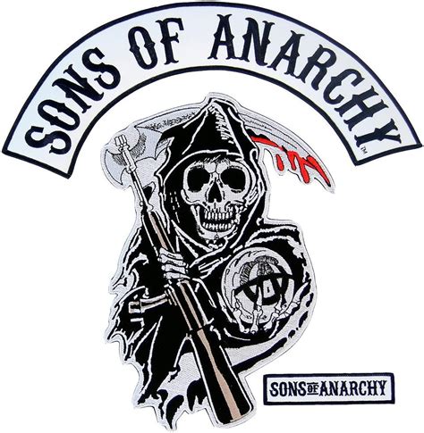 Sons Of Anarchy Text And Arched Reaper Logo Patch Set Amazonde