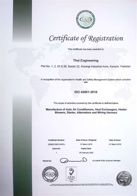 Iso 45001 Certificate Thal Engineering
