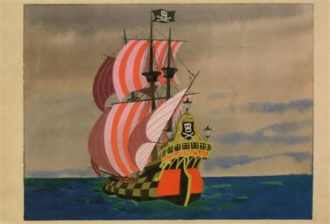 Peter Pan Pirate Ship Flag Movie Film Artist Painting Postcard Topics