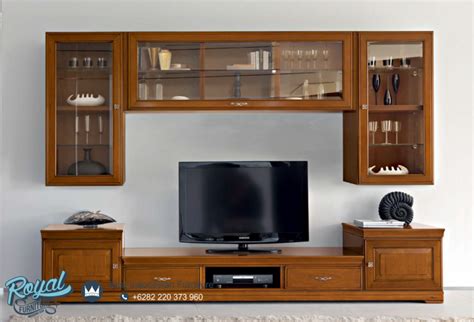 Bufet jati jepara model minimalis ukiran klasik mewah terbaru dari material kayu perhutani kualitas terbaik banyak promo jual harga murah aman bergaransi. Produk Furiture Bufet TV Bellagio Jati Minimalis Terbaru | Royal Furniture Jepara