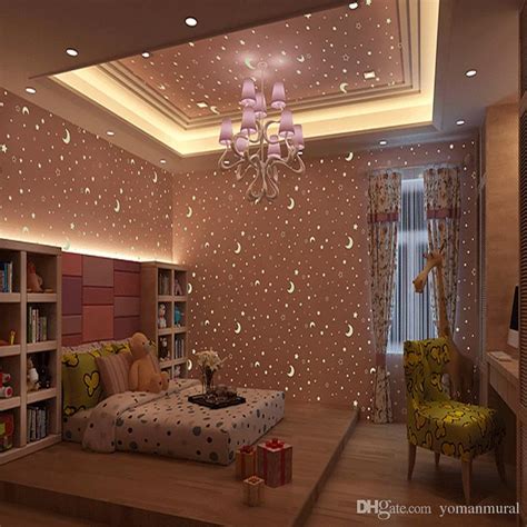 With a little determination and experimentation i was able to build a beautiful star ceiling that really sets this room apart from anything you've seen. 3D Luminous Wallpapers Roll Stars And The Moon Boys And ...