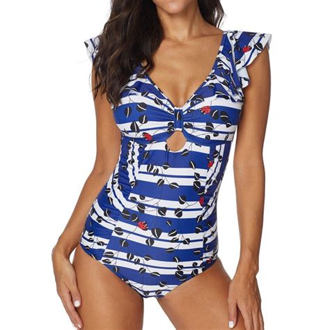 Women Siamese Bikini Set Push Up Stripeswimwear Beachwear Swimsuit Swimsuits Women Summer