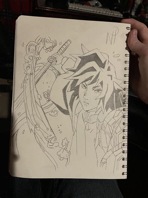Tried drawing Giyuu definitely a challenge : KimetsuNoYaiba