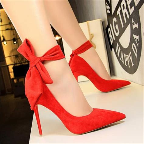 Bigtree Women High Heels Brand Pumps Women Shoes Pointed Toe Buckle Strap Butterfly Summer Sexy