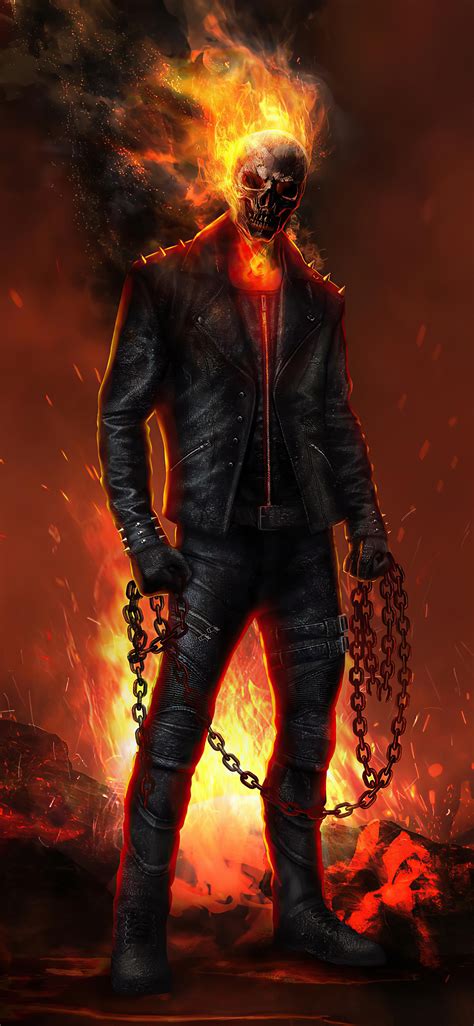 1125x2436 ghost rider 2020 artwork 4k iphone xs iphone 10 iphone x hd 4k wallpapers images