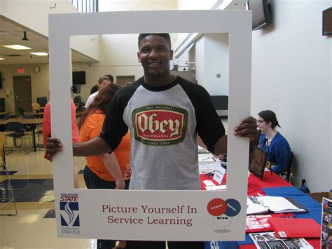 Our New Service Learning sign being used at Campus Connect at Volunteer