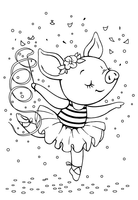 pig ballerina coloring pages