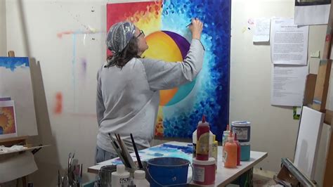 Balancing Sun And Moon Abstract Painting In Progress Wip 2 Youtube