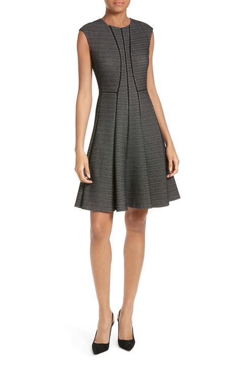 Rebecca Taylor Textured Stretch Knit Fit And Flare Dress Nordstrom