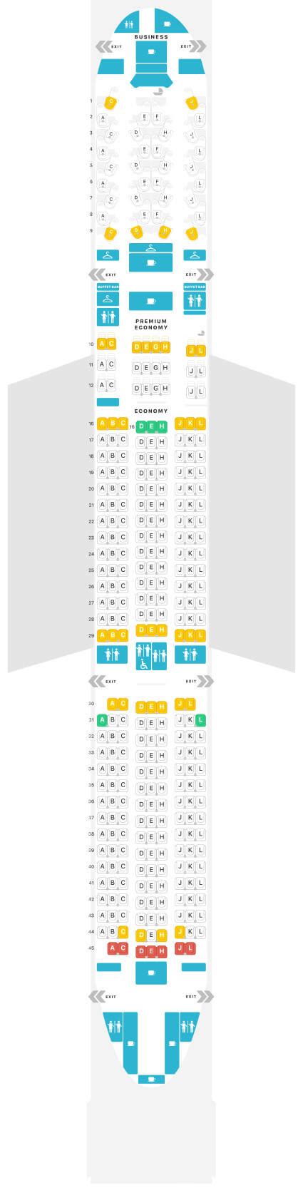 Airbus A350 900 Seat Map Air France Airportix