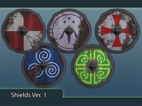 Maxwell Overholser Low Poly Hand Painted Shields